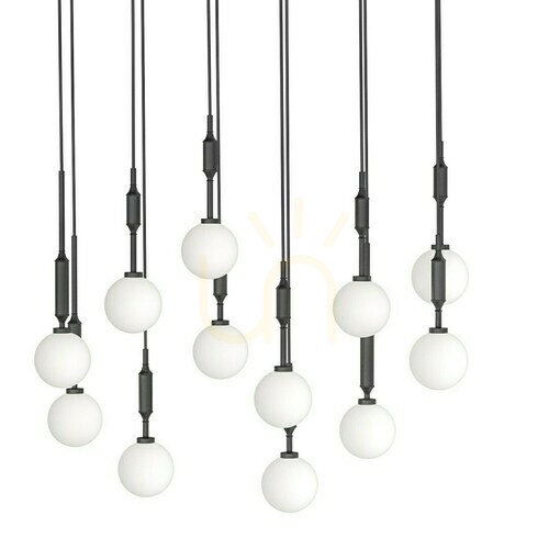 Verifica Lustră suspendată Open Design Highlights Ero XII neagră 80 cm sticlă metal G9