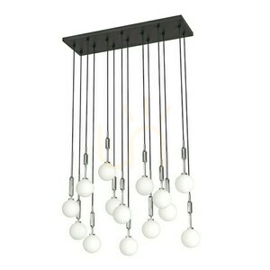 Lampă suspendată Ero XIV Crom 80x25 cm metal sticlă alb opal G9 Open Design Highlights small 1
