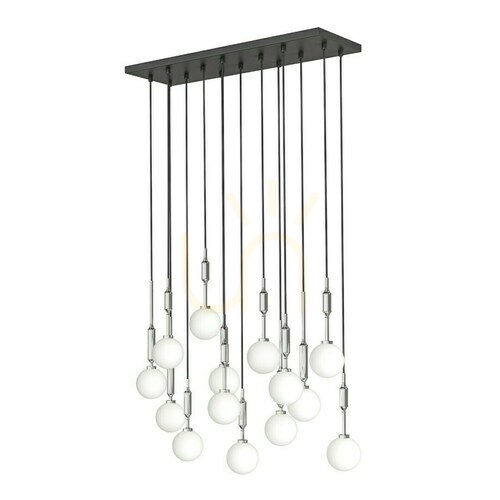 Verifica Lampă suspendată Ero XIV Crom 80x25 cm metal sticlă alb opal G9 Open Design Highlights