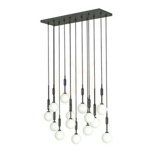 Lampă suspendată Ero XIV Nero 80x25 cm negru opal alb metal sticlă Open Design Highlights small 0