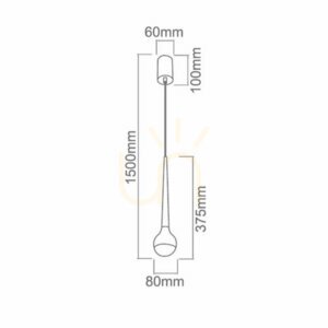 Lampa suspendată LED Cappi Negru Lucios Open Design Highlights 5W 3000K small 3