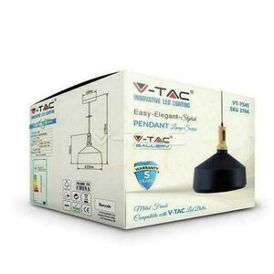 V-TAC Corp de iluminat cu pandantiv negru fi350 VT-7545-B Garanție de 5 ani small 2