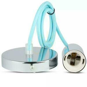 V-TAC Pandantiv Corp de iluminat Chrome Metal Bright Blue Wire VT-7338-LB Garanție de 5 ani small 1