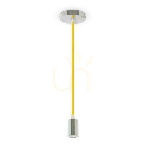 Verifica V-TAC Pandantiv Corp de iluminat Crom Metal Sârmă galbenă VT-7338-Y Garanție de 5 ani