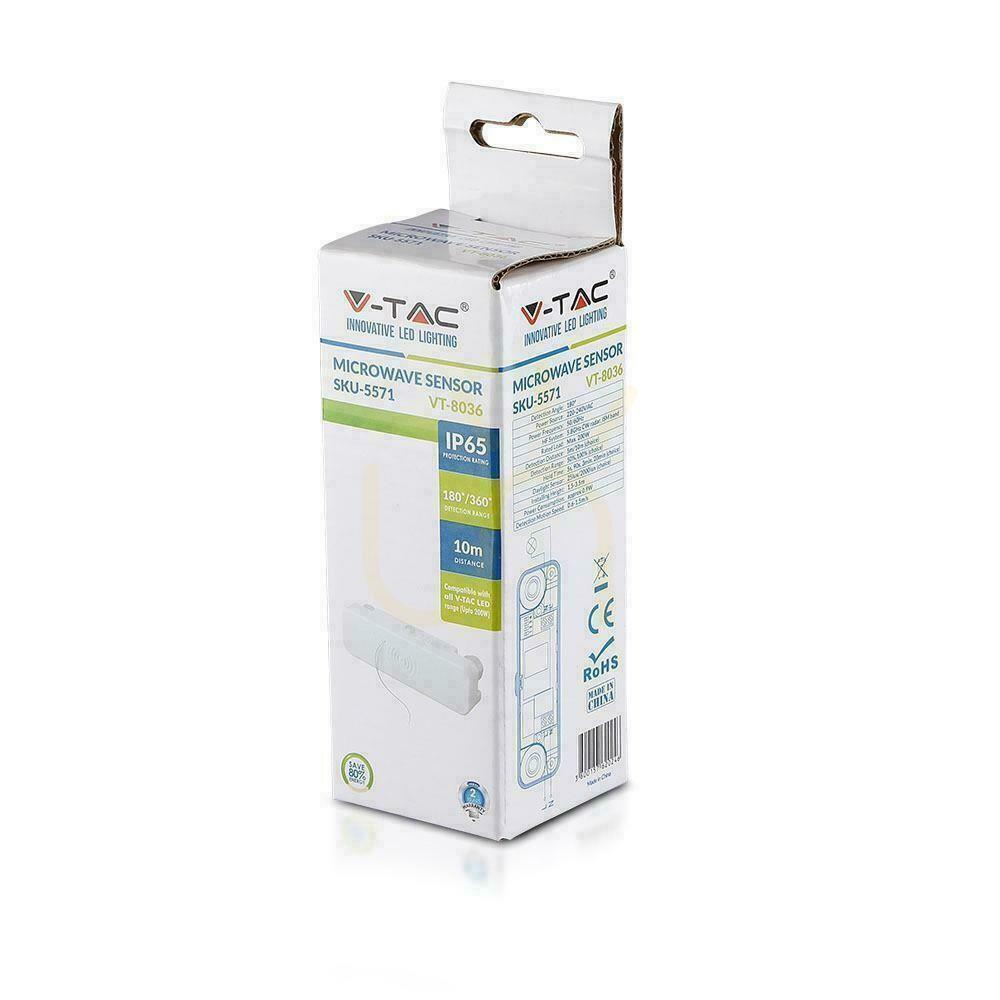 previzualizare Senzor de mișcare cu microunde alb V-TAC VT-8036 Senzor de mișcare cu microunde alb V-TAC VT-8036