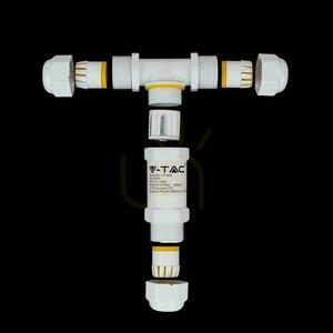 Conector cuplaj ermetic 3x3Pin Alb T-piece 0.5-4mm2 Diametru fir 8-12mm IP68 V-TAC VT-869 small 2