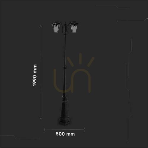 Verifica Lanternă de grădină V-TAC 2XE27 1990mm IP44 negru VT-739