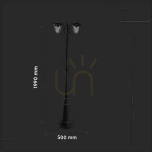 Lanternă de grădină V-TAC 2XE27 1990mm IP44 negru VT-739 small 1