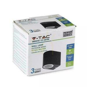 Lampă de perete V-TAC GU10 aluminiu rotund negru în jos IP44 VT-7651 small 2
