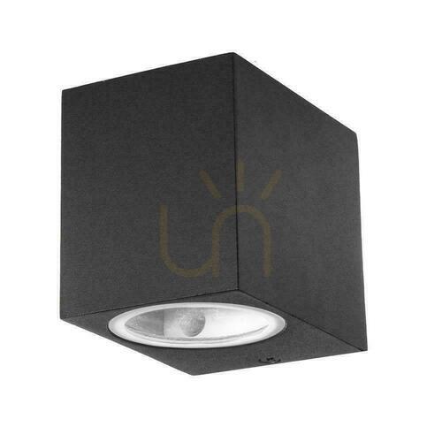 Verifica Lampă de perete V-TAC GU10 Aluminiu pătrat negru în jos IP44 VT-7651