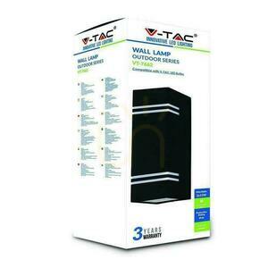 Lampă de perete pentru grădină V-TAC Square Black GU10 Top Bottom IP44 VT-7662 3 ani garanție small 3