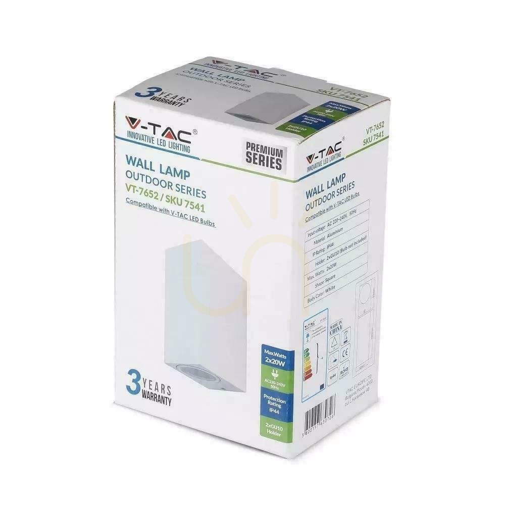 Spectacol Lampă de perete V-TAC Square Alb Sus Jos IP44 VT-7652 3 ani garanție Lampă de perete V-TAC Square Alb Sus Jos IP44 VT-7652 3 ani garanție