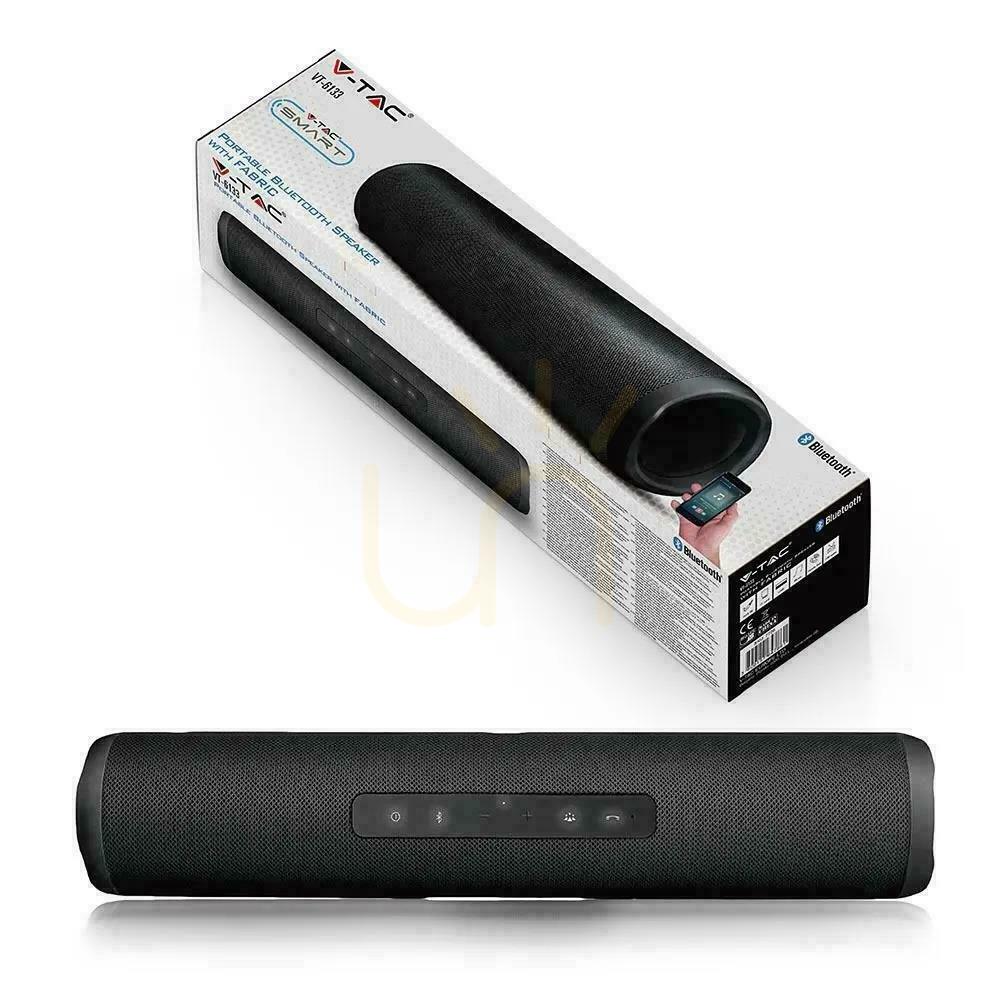 Vedere V-TAC Bluetooth portabil cu buton tactil și FM USB Micro SD TWS 1200mAh VT-6133 Difuzor. V-TAC Bluetooth portabil cu buton tactil și FM USB Micro SD TWS 1200mAh VT-6133 Difuzor.