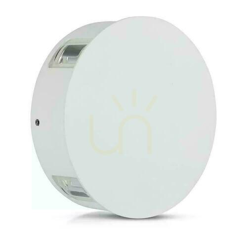 Verifica V-TAC 4W LED Wall Luminaire IP65 White Round VT-706 3000K 440lm.