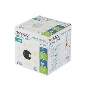 Lampă de perete V-TAC 4W LED negru rotund IP65 VT-834 3000K 440lm. small 3