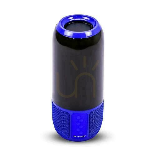 Verifica V-TAC Wireless Smart LED Speaker cu Bluetooth 2x3W USB Micro SD Albastru VT-7456