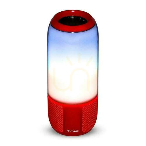 Verifica V-TAC Wireless Smart LED Speaker cu Bluetooth 2x3W USB Micro SD Roșu VT-7456