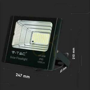 V-TAC Solar LED proiector 16W negru IP65, telecomandă, temporizator VT-40W 4000K 1050lm small 9