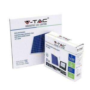 V-TAC 20W Solar LED proiector negru IP65, telecomandă, temporizator VT-60W 4000K 1650lm small 1