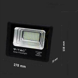 V-TAC 20W Solar LED proiector negru IP65, telecomandă, temporizator VT-60W 4000K 1650lm small 4