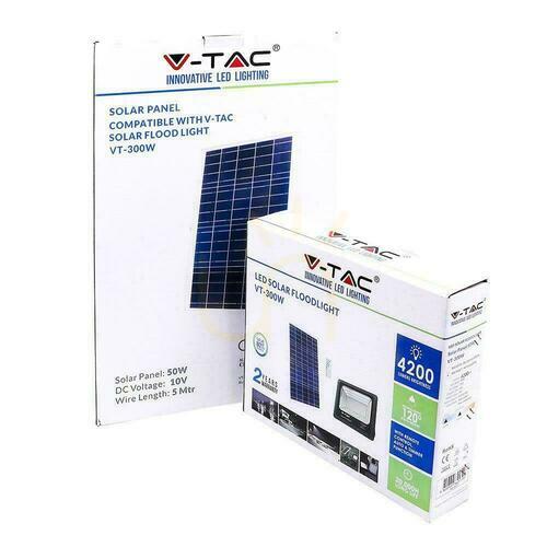 Verifica V-TAC Solar LED proiector 50W negru IP65, telecomandă, temporizator VT-300W 4000K 4200lm