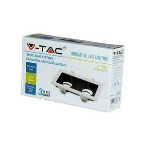 V-TAC Corp de iluminat încastrat în tavan 2xGU10 alb/negru VT-886 Garanție de 3 ani small 3