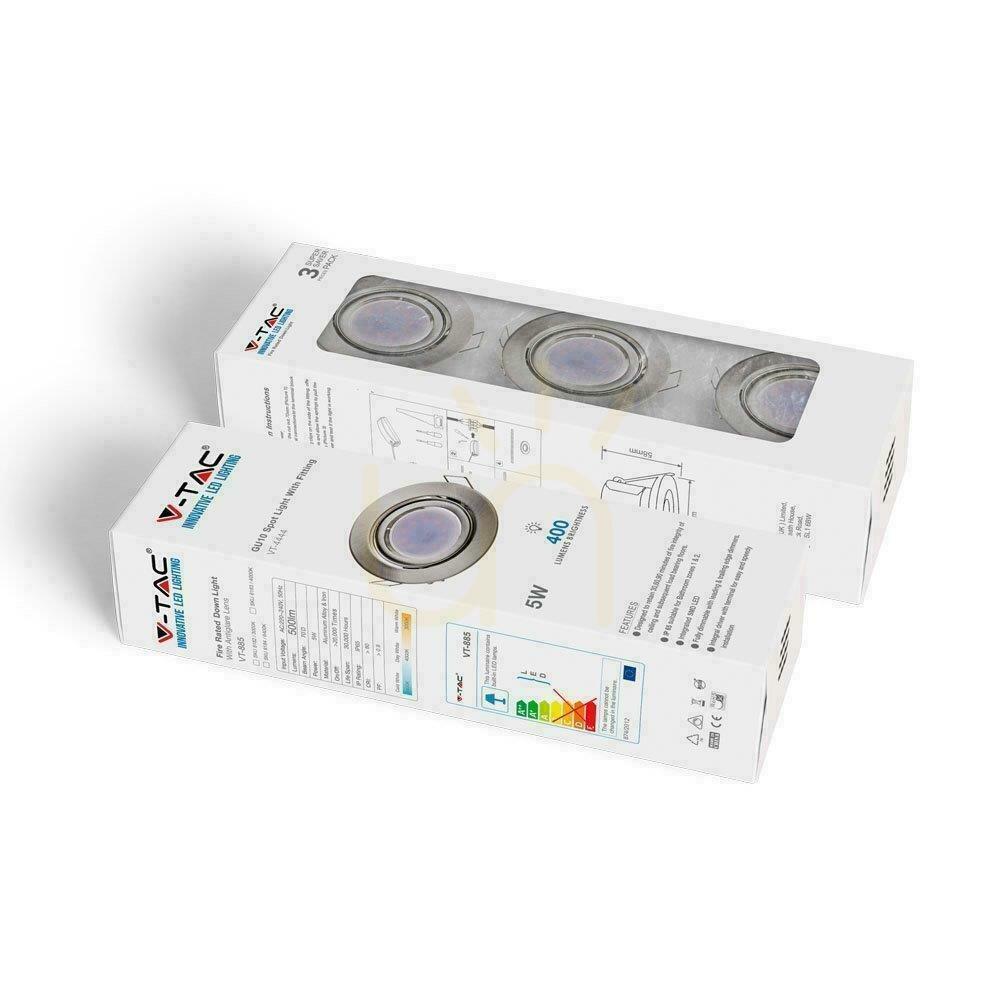 Verifica Set de oculare 3x5W GU10 Satin V-TAC VT-4444 6400K 400lm Set de oculare 3x5W GU10 Satin V-TAC VT-4444 6400K 400lm