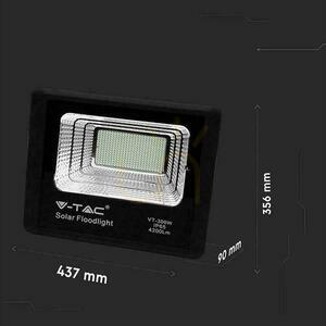V-TAC 50W Solar LED Proiector negru IP65, telecomandă, temporizator VT-300W 6000K 4200lm small 4