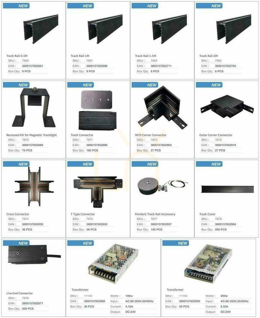 Vedere Sistem de șină magnetică pentru montaj încastrat 24V V-TAC Sistem de șină magnetică pentru montaj încastrat 24V V-TAC