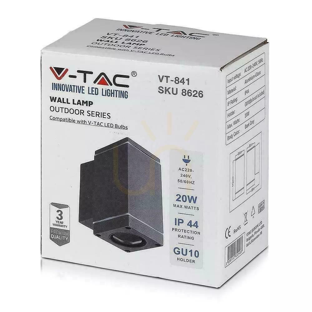 Afişa Lampă de perete pentru grădină V-TAC W Down GU10 Graphite Mat VT-841 3 ani garanție Lampă de perete pentru grădină V-TAC W Down GU10 Graphite Mat VT-841 3 ani garanție