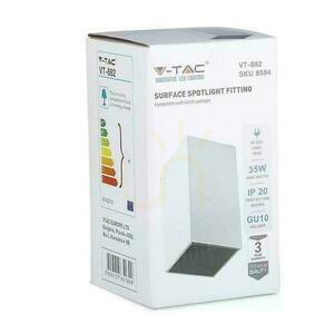 V-TAC GU10 Corp de iluminat de plafon pătrat montat la suprafață alb+negru 74x74x140mm VT-882-Q Garanție de 3 ani small 3