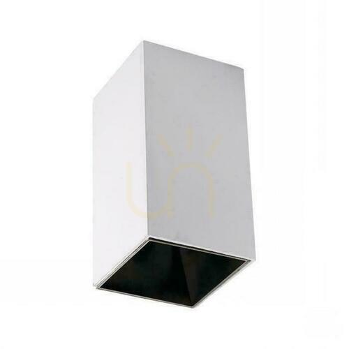 Verifica V-TAC GU10 Corp de iluminat de plafon pătrat montat la suprafață alb+negru 74x74x140mm VT-882-Q Garanție de 3 ani