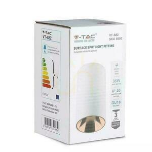 V-TAC GU10 Corp de iluminat pentru tavan Tub rotund montat pe suprafață Alb+Roșu auriu 80x140mm VT-882-R Garanție de 3 ani small 4