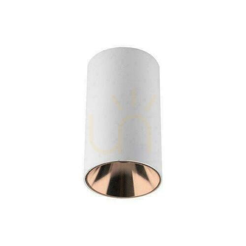 Verifica V-TAC GU10 Corp de iluminat pentru tavan Tub rotund montat pe suprafață Alb+Roșu auriu 80x140mm VT-882-R Garanție de 3 ani