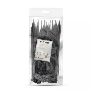 V-TAC Clamp 4.8x200mm Negru 22kg Nylon66 (Pachet. 100pcs) small 1