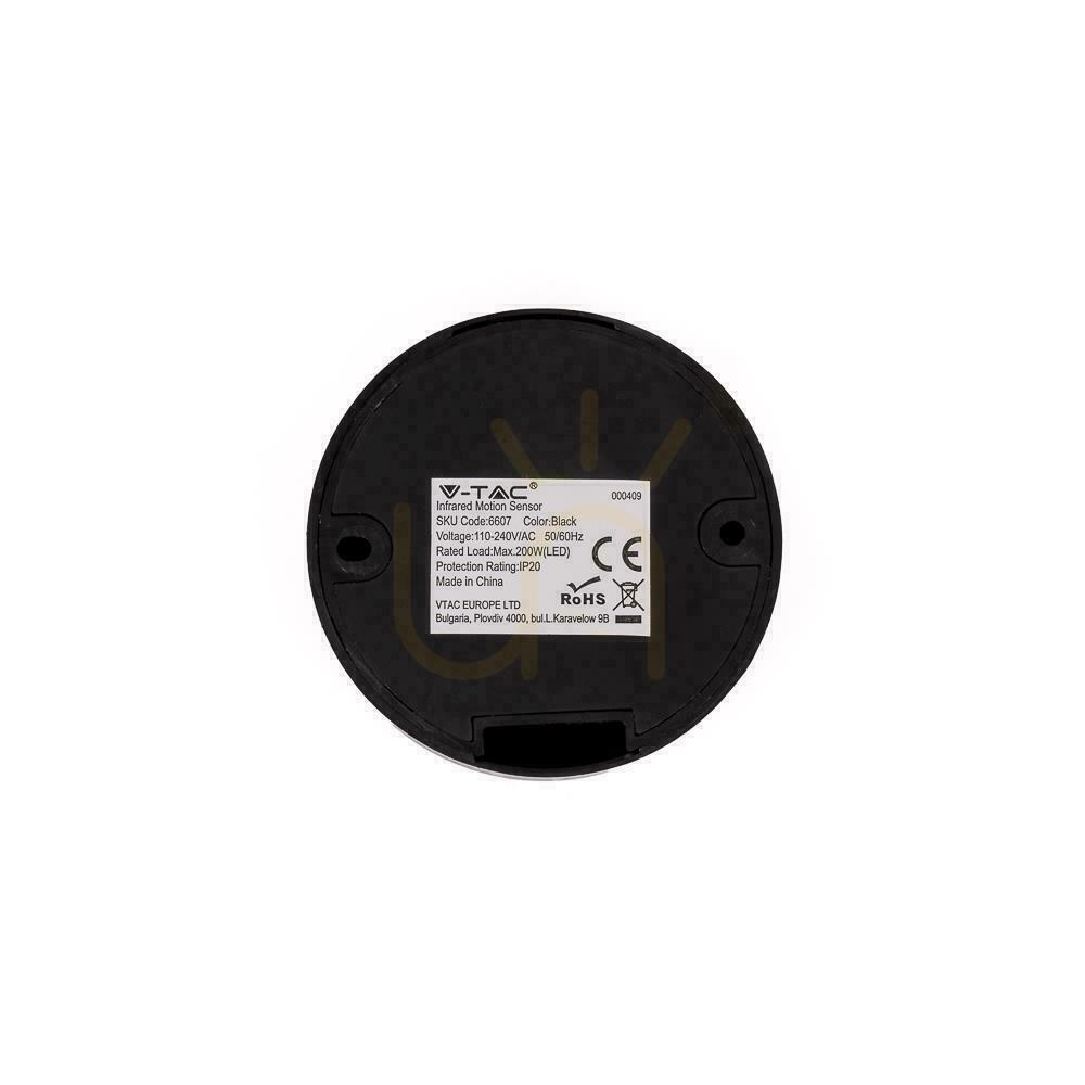 previzualizare Senzor de mișcare 360st plafon Fi76 negru V-TAC VT-8091 Senzor de mișcare 360st plafon Fi76 negru V-TAC VT-8091
