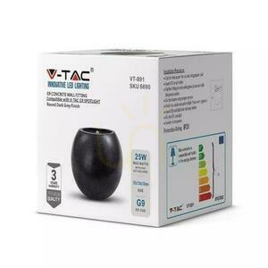 Lampă de perete V-TAC BETON G9 LED Round Dark Grey IP20 VT-891 small 3