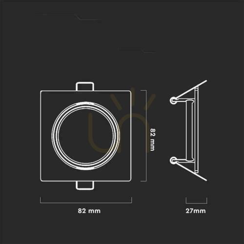 Verifica Ramă spot încastrat V-TAC VT-817 pentru GU10, pătrată, reglabilă, albă, 82 x 82 mm, 2 buc / pachet