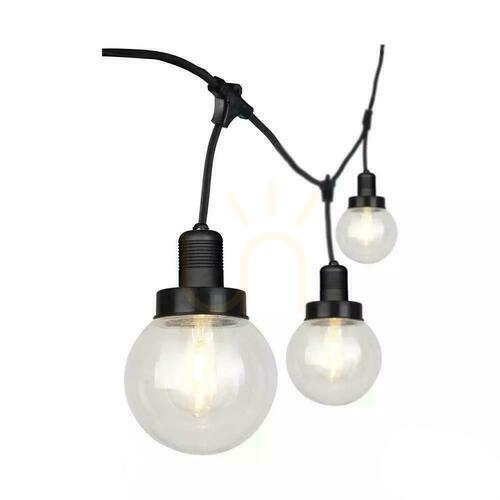 Verifica Garden Garland 6xE27 3metri Negru MAT IP65 V-TAC VT-720S 5 ani garanție