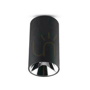 V-TAC GU10 Tub rotund montat la suprafață negru + crom închis 80x140mm VT-882RD Corp de iluminat pentru plafon 3 ani garanție small 0