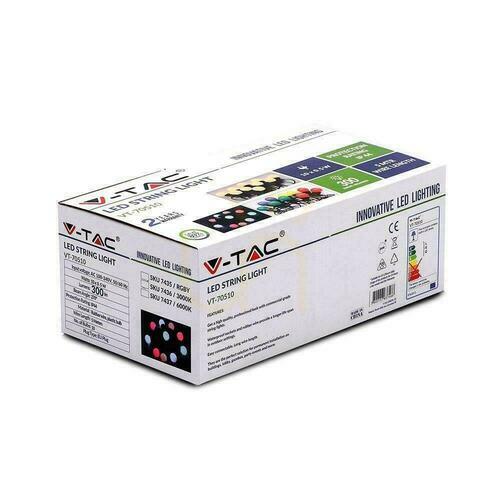 Verifica V-TAC Garden Girland (șir) LED 5 metri 10 becuri 0.5W VT-70510 RGBY 300lm
