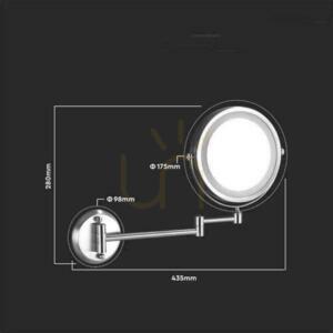 V-TAC 3W LED baie machiaj oglindă 4xAAA Fi.17CM Chrome VT-7571 6400K 30lm small 4