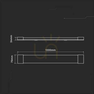 V-TAC 40W LED corp de iluminat liniar montat la suprafață SAMSUNG CHIP 120cm 120Lm/W VT-8-40 6400K 4800lm 5 ani garanție small 4