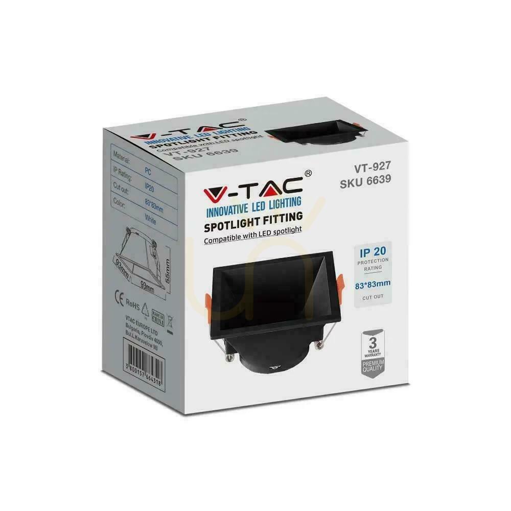 Spectacol V-TAC GU10 încastrat adânc pătrat Mesh negru VT-927 Garanție de 3 ani V-TAC GU10 încastrat adânc pătrat Mesh negru VT-927 Garanție de 3 ani