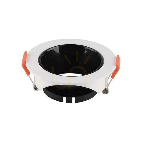 Verifica Ramă încastrată rotundă V-TAC VT-931 pentru spot GU10, albă cu reflector negru, 85 mm