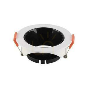 Ramă încastrată rotundă V-TAC VT-931 pentru spot GU10, albă cu reflector negru, 85 mm small 1