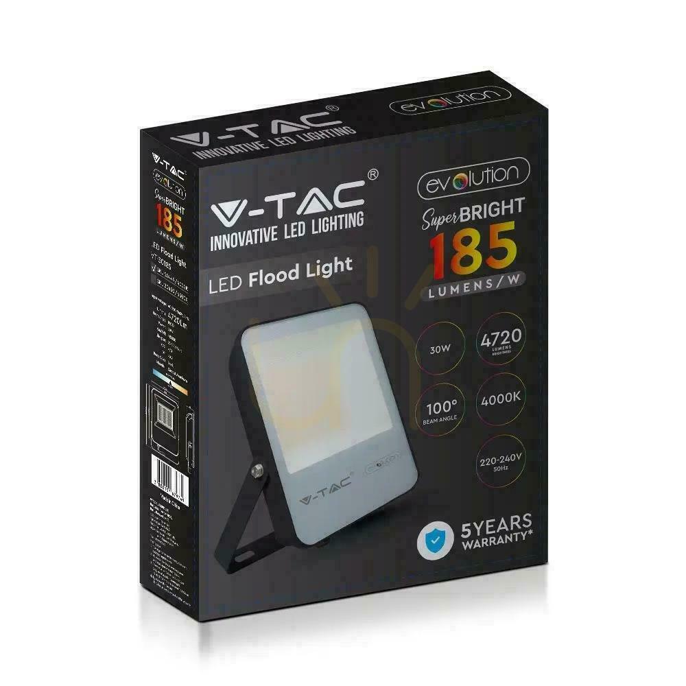 previzualizare V-TAC LED proiector 30W G8 negru 185Lm/W EVOLUTION VT-30185 6500K 4720lm Garanție de 5 ani V-TAC LED proiector 30W G8 negru 185Lm/W EVOLUTION VT-30185 6500K 4720lm Garanție de 5 ani