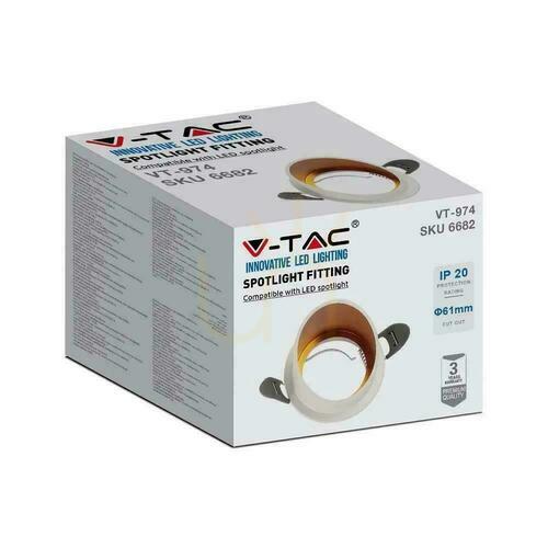 Verifica Spot încastrat V-TAC VT-974RD-W alb/auriu GU10 68 × 72 mm