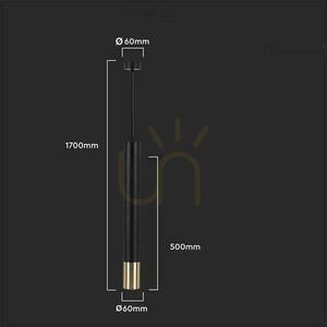 V-TAC GU10 Corp de iluminat cu pandantiv Negru+Gold 60x500mm VT-977 Garanție de 3 ani small 6