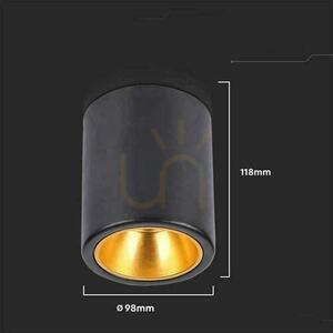 V-TAC GU10 Tub rotund montat la suprafață Negru+Gold 98x118mm VT-978RD Garanție de 3 ani small 4